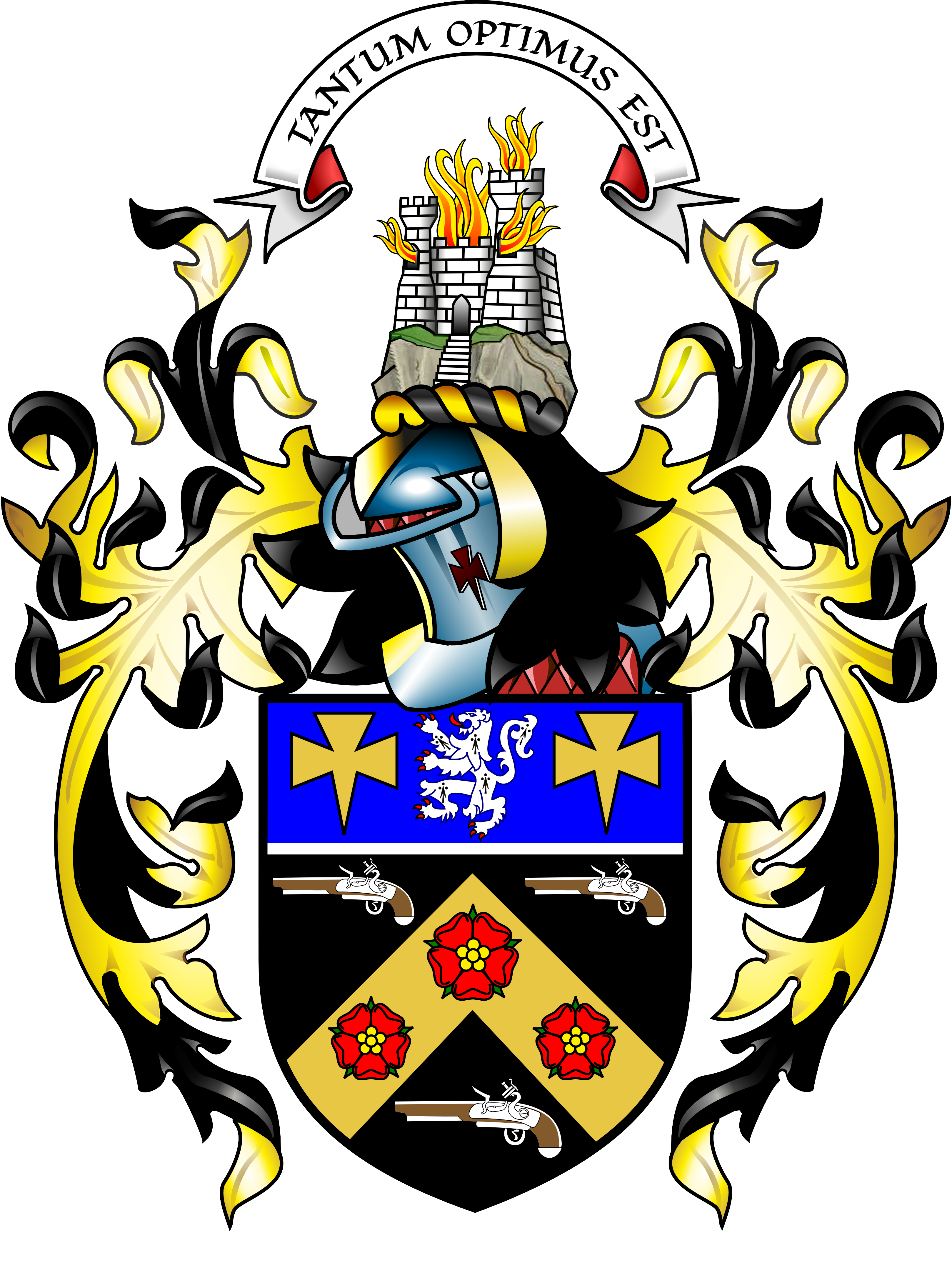 Full heraldic achievement of Mark Richard Hopking
