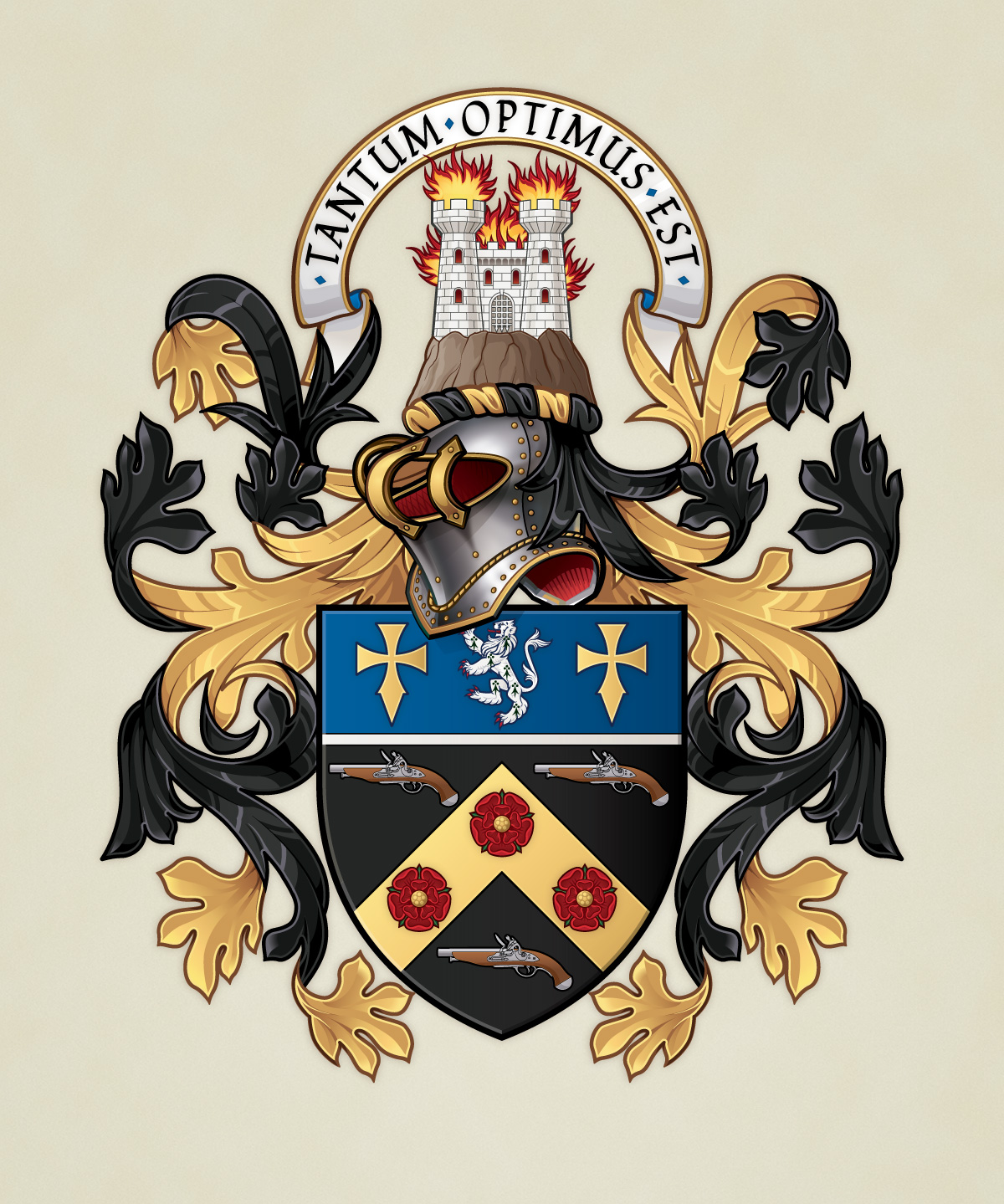 Full heraldic achievement of Mark Richard Hopking